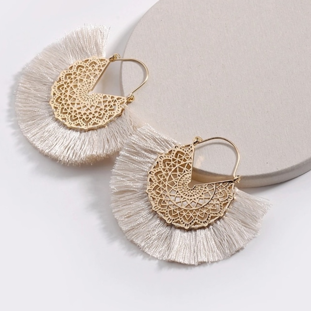 Fringed Tassel Statement Earring